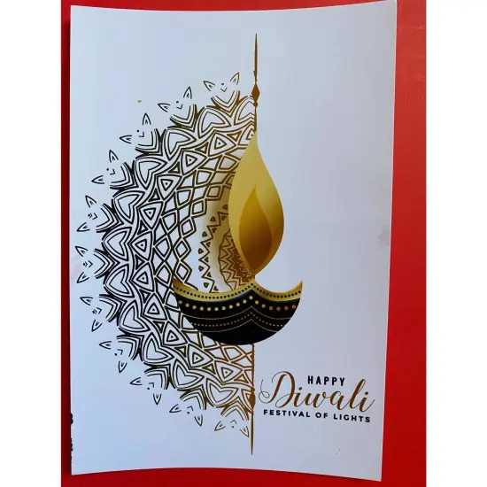Set of 5 Diwali Card- Single Panel, Dipavali Card, Diwali Greeting Card, Diwali Gift {3}