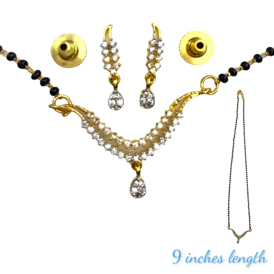 Mangalsutra with Earring Jewerly Set, Mangalsutra Necklace, Mangalsutra Chain, Mangalsutra Earrings, Mangal Sutra, Indian Jewelry {6}