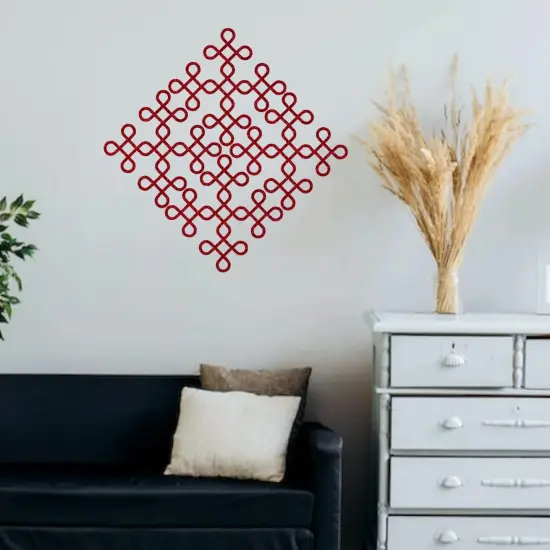 Traditional Muggu Kolam Cutout Diy Indian Backdrop Wall Decoration Stickers Puja Mandir Item Religious Cutout for Spiritual Home Styling Housewarming Gift Silver {3}