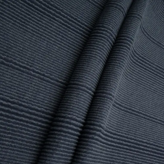 1 Yard Variegated Jacquard Rib Knit Fabric Soft Stretch Polyester Rayon Blend 52/54 Inches Wide NAVY {2}
