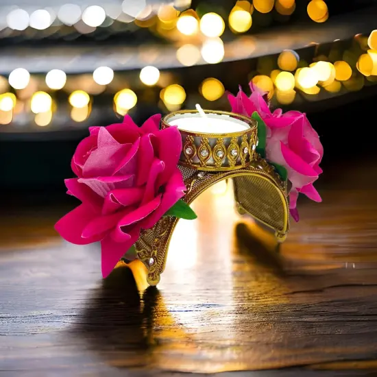 Rose Diwali Candle Holder, Diwali Diya, Diwali Decor, Diwali Decoration, Diwali Candle, Diwali Favors, Deewali Gifts {2}