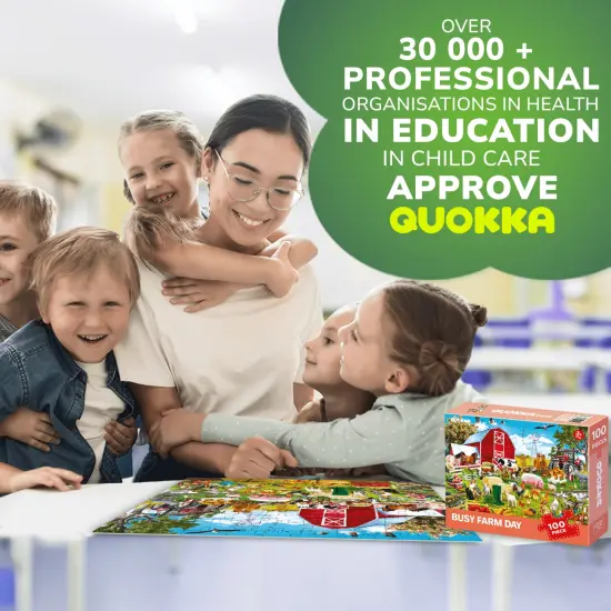 QUOKKA 100 Piece Puzzles for Kids Ages 4-6 &ndash; Floor Kids Puzzles Ages 6-8 Year Old &ndash; Toy for Learning Farm Animals for 8-10 yo &ndash; Jigsaw Toddler Game for Boy and Girl Ages 3-5 {2}
