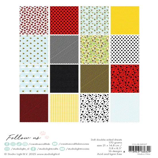 Creative Craftlab Friendz Designer Paper pad 8.25"X 5.83"-Bee-lightful {3}