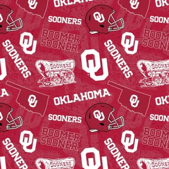 Licensed NCAA University of Oklahoma Tone on Tone OU-1178 Cotton Fabric by the Yard {1}