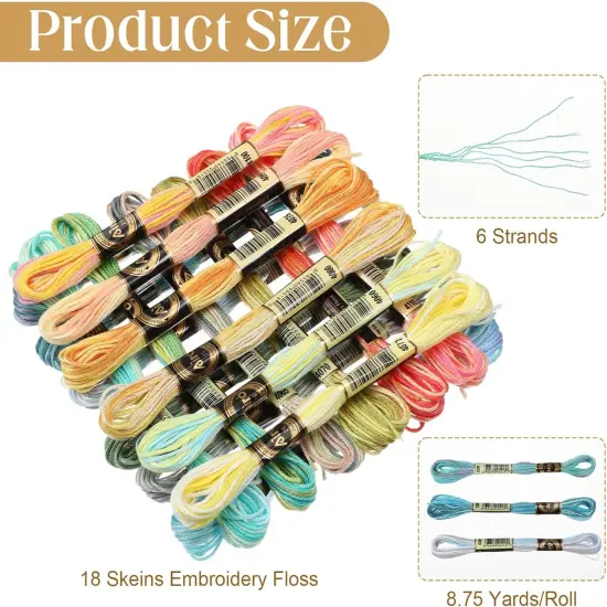18 Pcs Friendship Bracelet String, Rainbow Embroidery Floss {3}