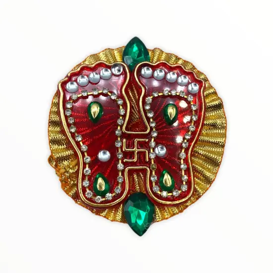 Acrylic Lakshmi Charan Paduka Feet Laxmi Padhuka Good Luck Footsteps Shubh Labh Rangoli Sticker for Door Entrance Home Temple Diwali Decoration Indian Traditional Vara Lakshmi Pagla {1}