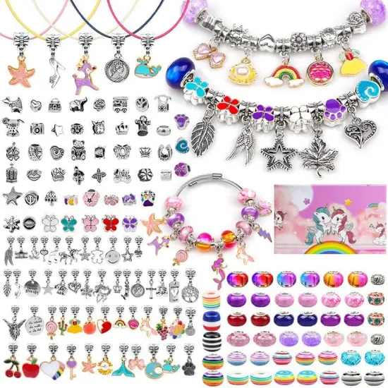 162Pcs DIY Charm Bracelet Making Kit Bangle Bracelets Kit {1}