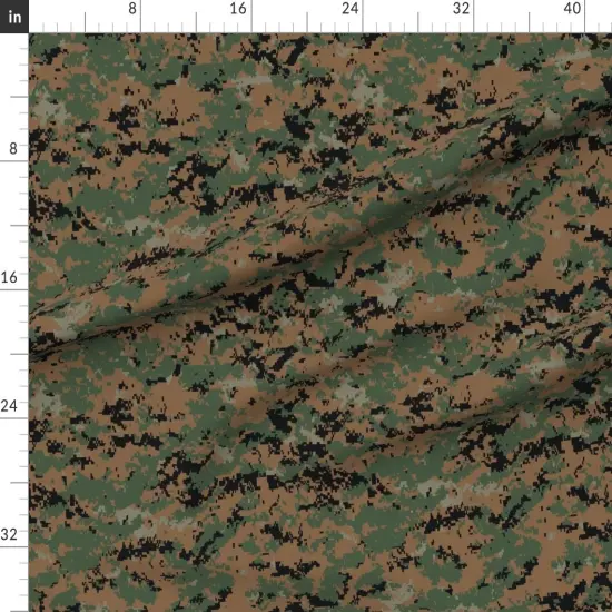 Various Fabrics by the Yard or Fat Quarter Digital Woodland Camo Custom Printed Fabric by Spoonflower {1}