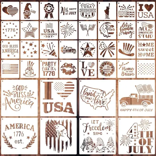 40 Pcs Reusable 4th of July Stencils {1}