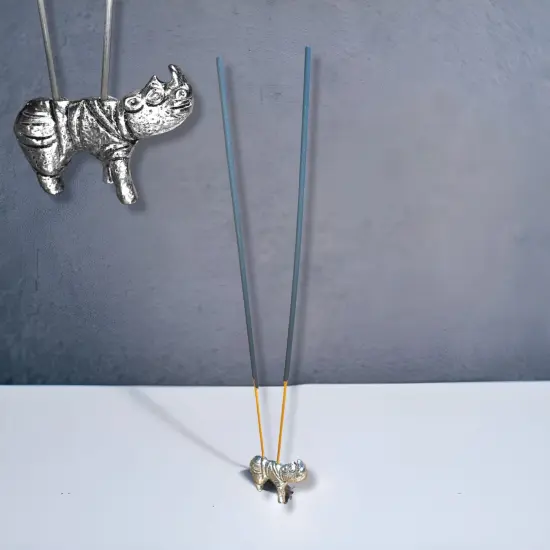 Minimalist German Silver Incense Stick Holder Agarbatti and Dhoop Ash Catcher Mess Free Incense Burner Tray for Temple Living Room Decoration Housewarming Gift {3}