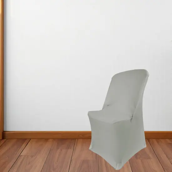1 Piece Elegant Silver Spandex Chair Cover for Lifetime Folding Chair Stretch Fit, Machine Washable {2}