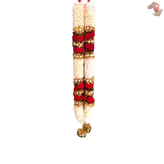 Pack of 2 Varmala for Wedding Artificial Mala for Bride and Groom Indian Milni Mala Wedding Garland Haar 24 Inch Muslim Punjabi Jaimala Nikkah {3}