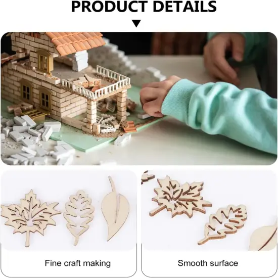 50pcs Wooden Leaves Unfinished Wood Shapes {2}