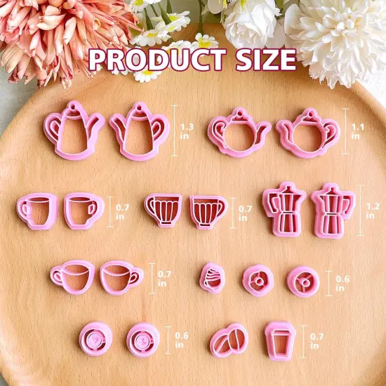 Coffee Polymer Clay Cutters, 19 Shapes Afternoon Tea Clay Cutter {4}