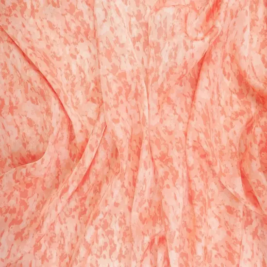 1 Yard Bubble Satin Abstract Print Fabric, 57/58&Prime; Wide Polyester Spandex Blend CORAL LT {3}