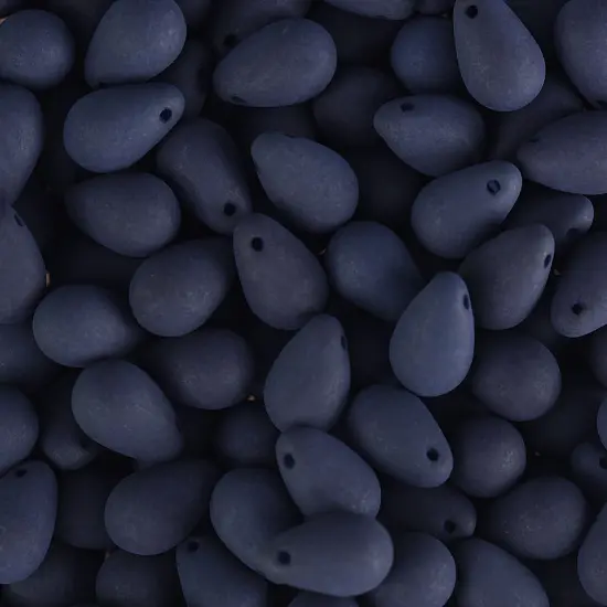 John Bead 114pcs 6x9mm Czech Glass White Alabaster Velvet Drop Bead Strands Black {2}