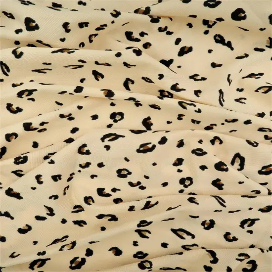 1 Yard Twill Animal/Leopard Print Fabric, 58/59" Wide Polyester Spandex Blend OLIVE {3}
