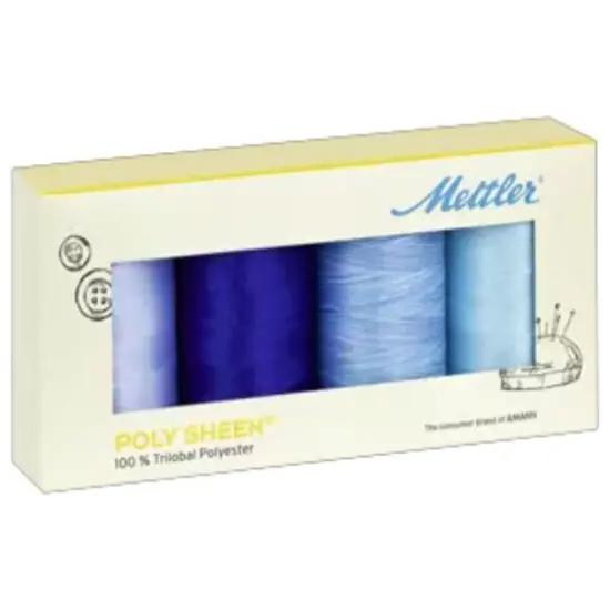 Mettler Poly Sheen Sky Thread Set by Mettler | (4 40wt Cotton Large Spools) {2}