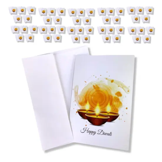 Diwali Greeting Card Pack Deepawali Greeting Cards Set Printed Customizable Indian Festival Cards Shubh Diwali Greetings Diwali Vijayadashmi Favor {1}