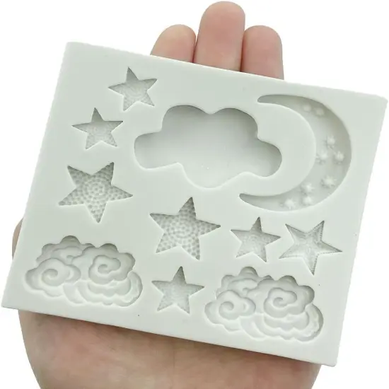 Star Moon Clouds Shaped Silicone Fondant Molds {1}