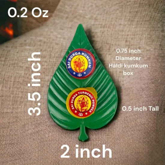 Haldi Kumkum Packet Leaf Set Turmeric Combo Sindoor Dabbi Pooja Item for Indian Wedding, Thamboolam, Housewarming, Havan Temple Decor Festive Essentials Gift {2}