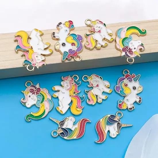 Enamel Cloud Charms, Set of 10 {2}