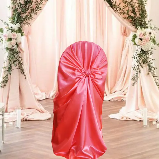 1 Piece Satin Universal Self Tie Chair Wrap Coral {3}