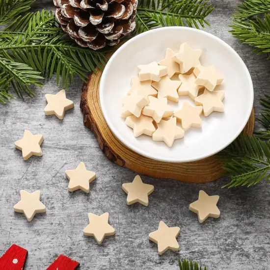 100 Pcs Patriotic Mini Wood Star for Craft {4}