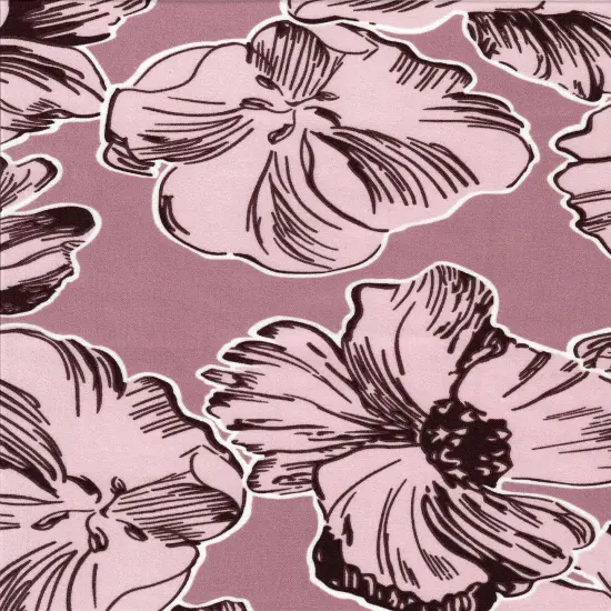 Cey Floral Woven Fabric 100% Polyester, 58/59" Wide for Home & Apparel MAUVE {3}
