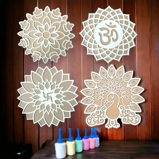 12 Inch Diy Mdf Reusable Rangoli Mat, Rangoli Kit, Rangoli Decorations, Rangoli Stencil, Diwali Rangoli, Rangoli Template, Rangoli Boards {2}
