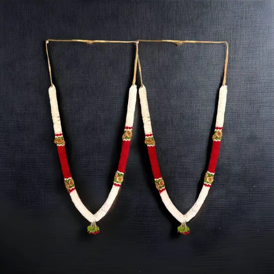 Pack of 2 Varmala for Wedding Artificial Mala for Bride and Groom Indian Milni Mala Wedding Garland Haar 22 Inch Muslim Punjabi Jaimala Nikkah {2}