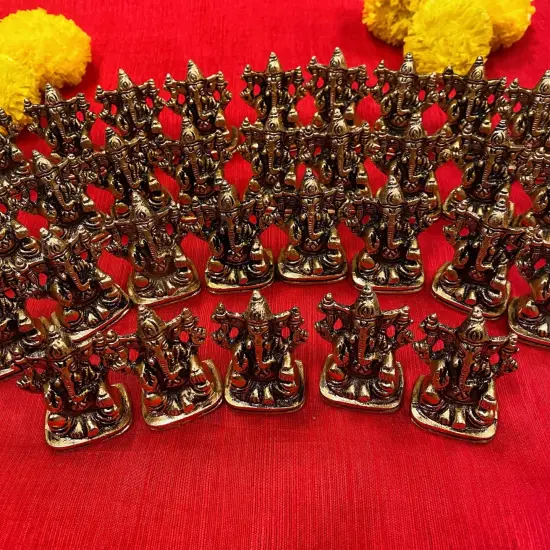 Lord Ganesha for Car Idol Metal Ganpati Showpiece Ganeshji Figurine God of Luck and Success Home Decoration Car Dashboard Return Gifts Housewarming Pooja Diwali {7}