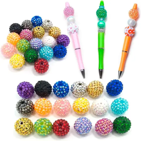 20mm Rhinestone Beads 50pcs Beaded Pens Beads {1}
