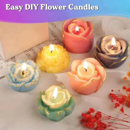 6 PCS Flower Silicone Candle Mold, Silicone Molds {2}