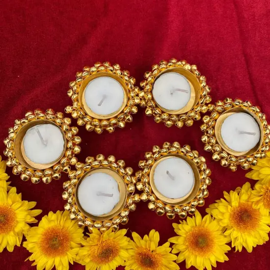 Indian Tealight Candle Holders, Diwali Candle Holder, Christmas Decorations, Christmas Decor, Tea Lights Holder, Navrathri Varalaxmi Wedding, Pooja Return Gift, Housewarming Diya {4}