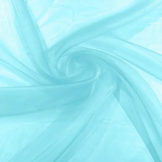 1 Yard Lightweight Sheer Crystal Organza Fabric Smooth and Flowing Material for Fashion Costumes and Dressmaking Light Aqua {1}