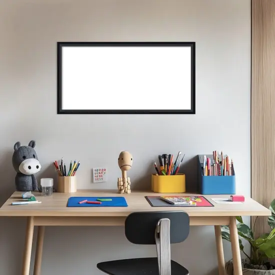 Lucie Framed Dry Erase Magnetic Board Black {5}