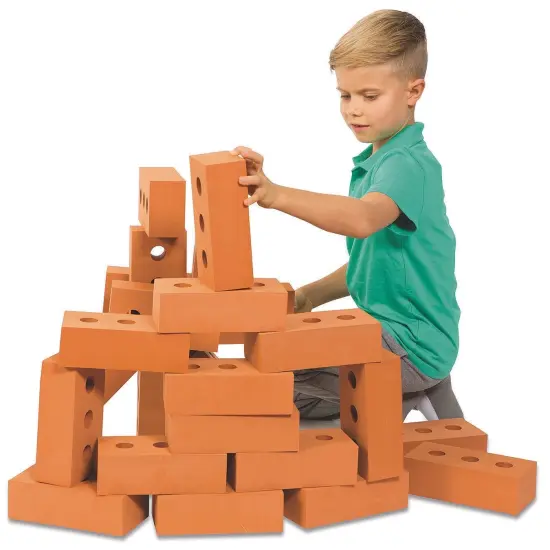 Foam Brick Building Block Set - Actual Brick Size, for Construction and Stacking (Set of 25) {3}
