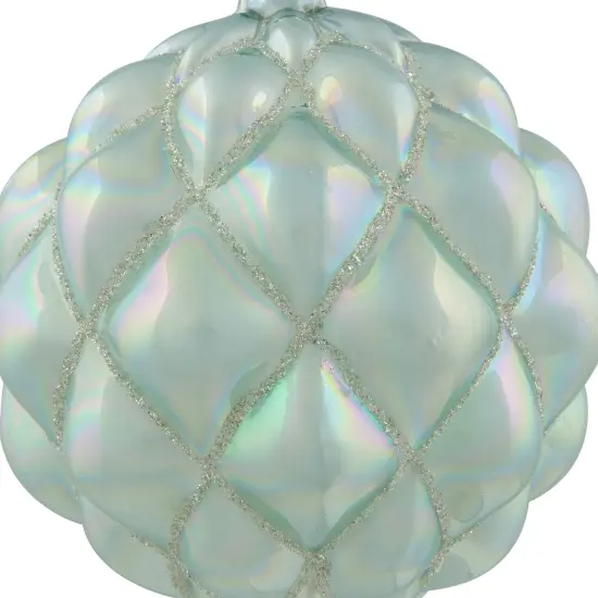 Northlight Iridescent Glass Christmas Ball Ornament - Blue - 4.5" Green {6}