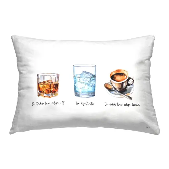 Funny Whiskey & Coffee Decorative Printed Throw Pillow Design by Lux + Me Designs, 14 x 7 x 20 {1}