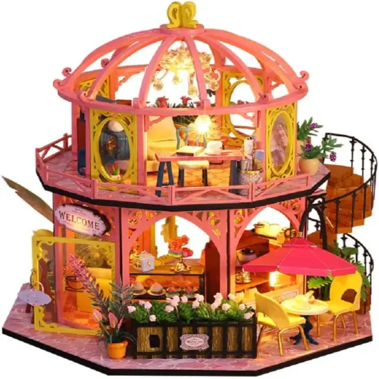 Miniature Wizardi Roombox Kit - Dessert Cafe Dollhouse Kit {1}