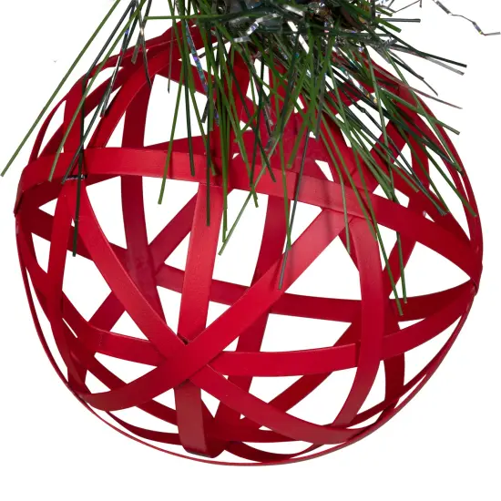 Northlight Hollow Metal Christmas Ball Ornament with Pinecone and Berries - 5" - Red {6}