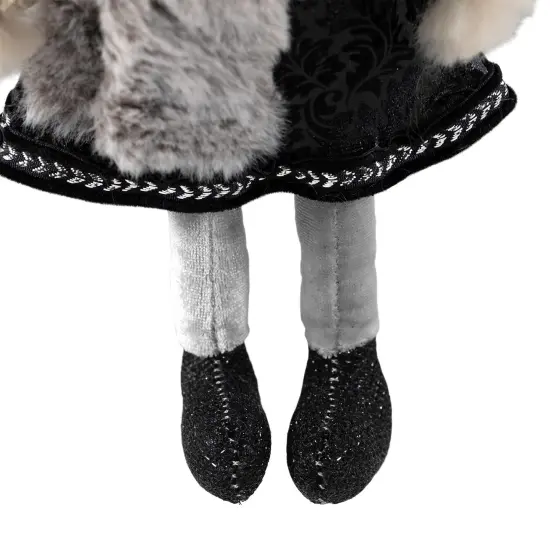 Northlight Plush Winter Angel Girl Hanging Christmas Ornament - 8.5" - Gray and Black {7}