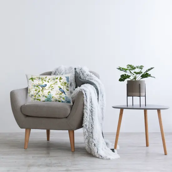 Dogwood & Bluebirds Decorative Printed Throw Pillow Design by Nan, 14 x 7 x 20 {2}