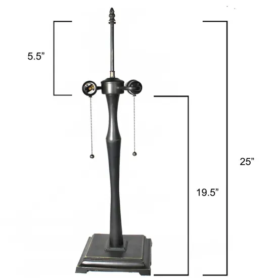 Doric Lamp Base, Antique Bronze Finish With Gold Highlights, Nicely Weighted, 25" Tall {2}