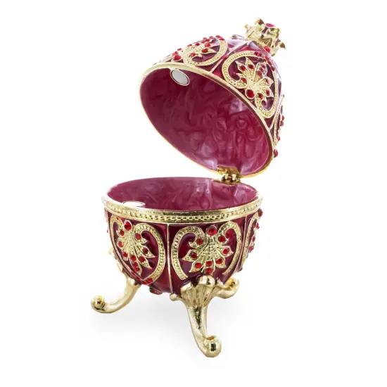 Red Royal Jeweled Inspired Imperial Easter Egg 4.5 Inches {4}