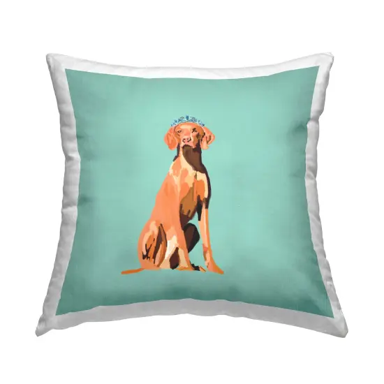 Royal Pointer Dog Design by Amelia Noyes Throw Pillow  {1}