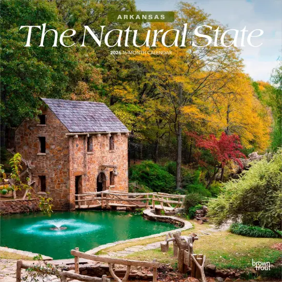 The Natural State | Arkansas Places | 2026 12 x 24 Inch (Hanging) Monthly Square Wall Calendar | Plastic-Free {1}