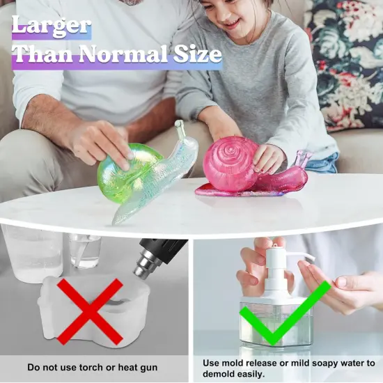 LET'S RESIN Snail Resin Molds Silicone 6inch, Large Animal Molds with Finely Carved Snail Design, 3D Silicone Molds, Casting Resin, DIY Snail Decoration, Christmas Ornament {3}