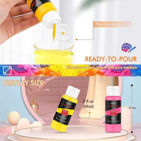 Acrylic Paint Set With 12 Brushes, 36 Colors (59ml, 2oz) Art Craft Paints Gifts for Artists Kids Beginners & Painters {5}